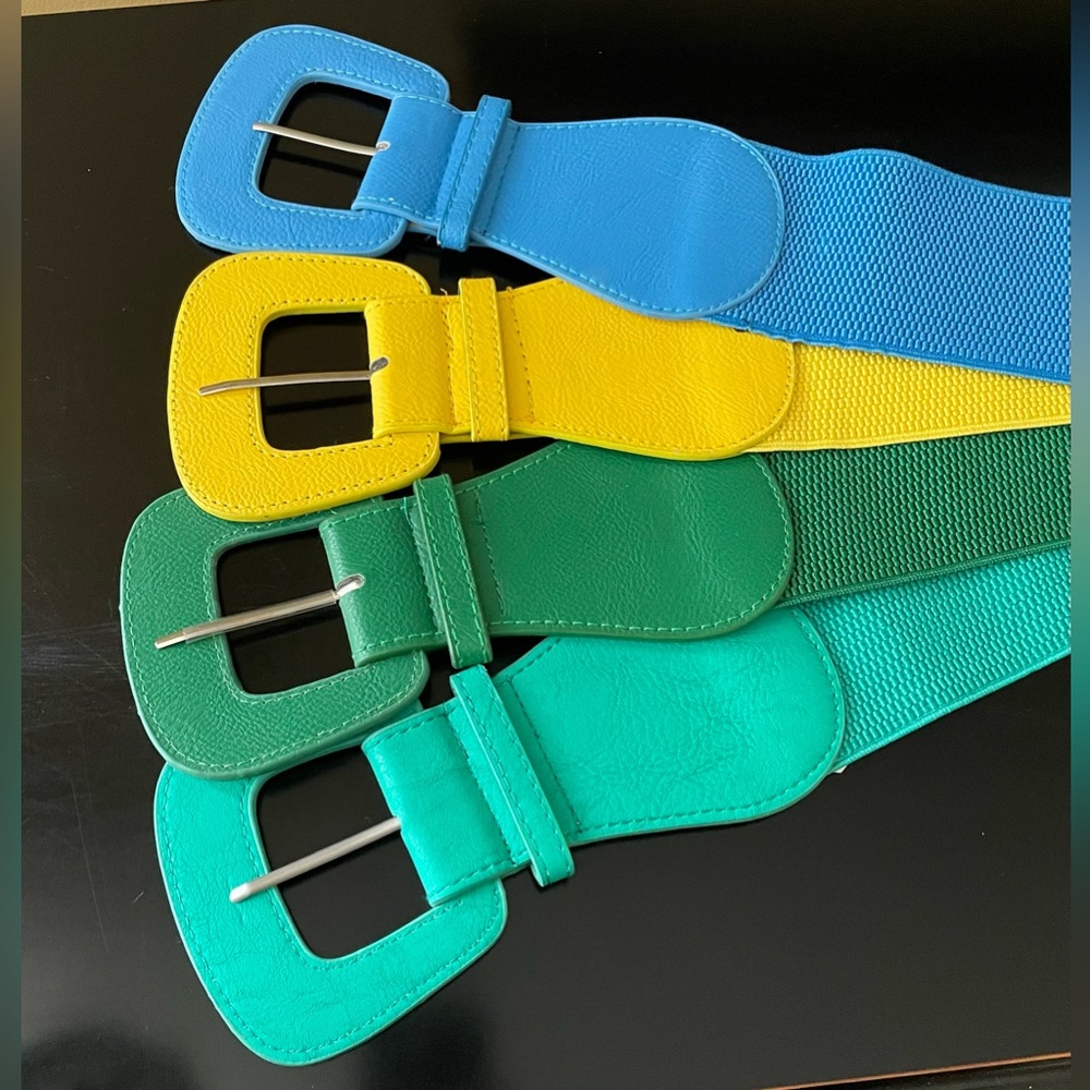 Set of Colourful Wide Buckle Belts